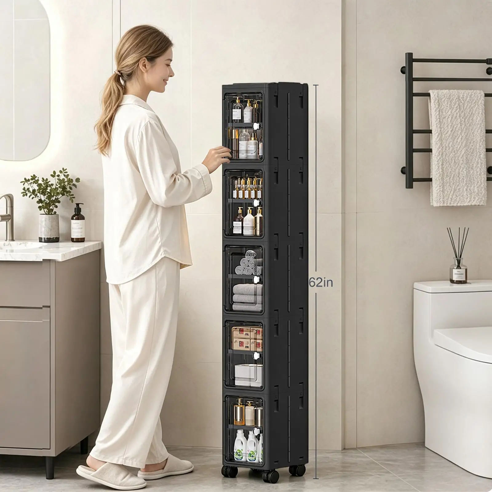 5-Tier Black Slim Narrow Rolli - огляд і ціна Kitchen Appliances Cabinet
