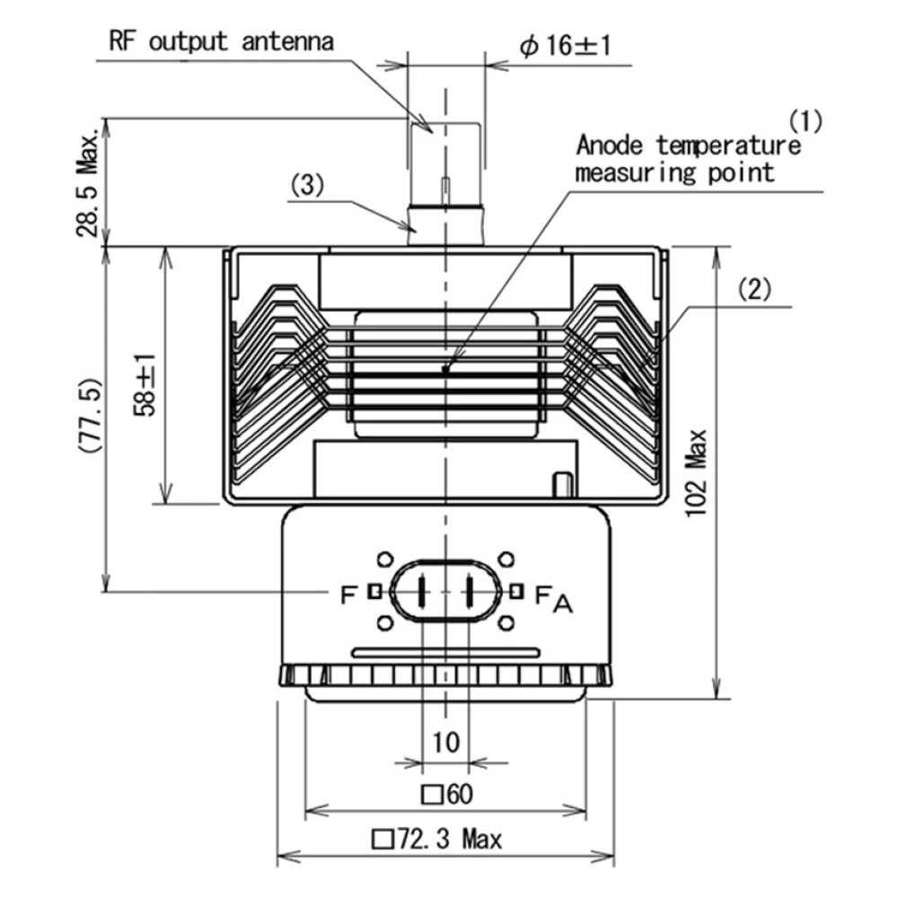 1000W Long Leg Air-cooled Fixe - огляд і ціна Microwave Oven